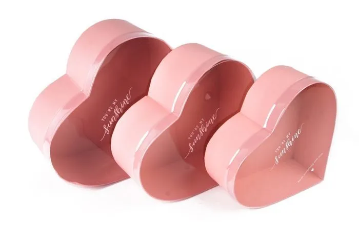 Коробка Сердце с прозрачной крышкой 92816 (1-й из набора) 28x27x11.2; Китай