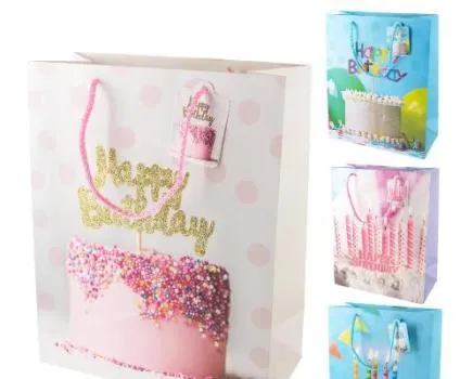 картинка Сумка подарочная Happy Birthday 26х12,5х32см ; Китай от магазина Флоранж