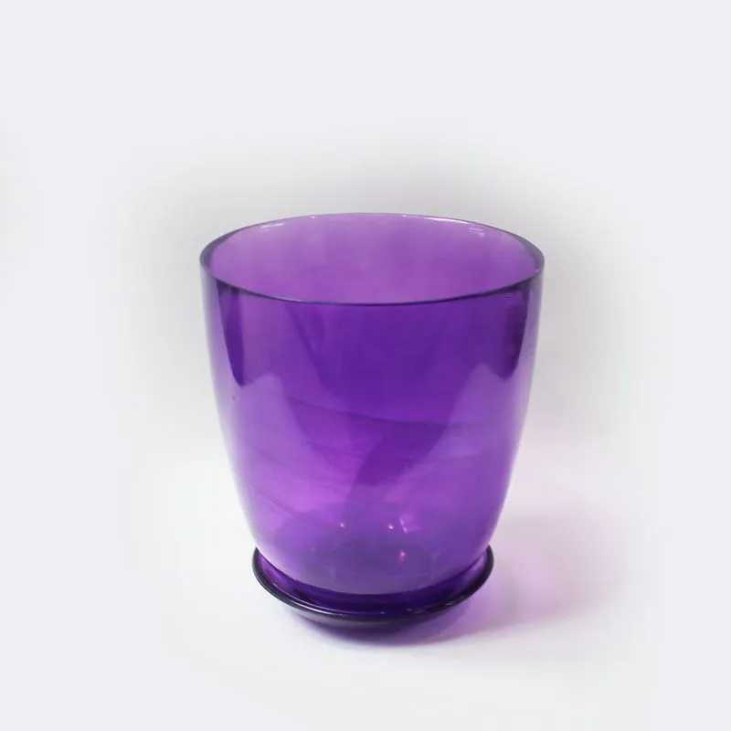 Горшок стеклянный, лиловый, 14,5х15см, 1л; Россия