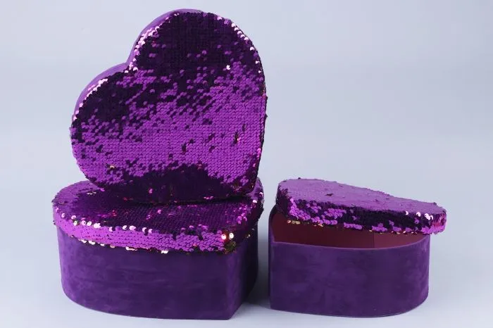 Коробка Сердце 69030 (2-й из набора) 21х17- Н6,5см; Китай