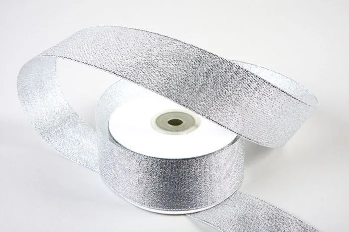 картинка лента 40мм/25у парча серебро от магазина Флоранж