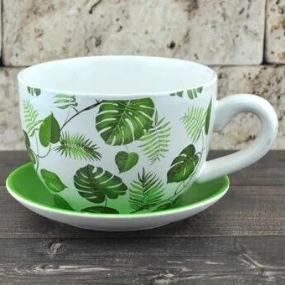 горшок керамическая Чашка с блюдцем  MC-2211350-S