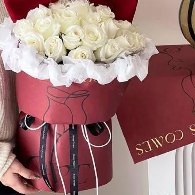 картинка Бумага матовая LOVE  РОЗА, 58см; Корея от магазина Флоранж