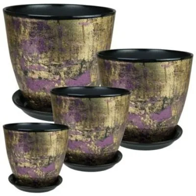 Горшок керамический Бутон Паталь тридо фио 641079 (2-й из набора) 15х15см, 2л; Россия