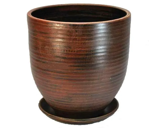 картинка Горшок керамический Эко, шоколадный, 30х34см, 14л; Россия от магазина Флоранж