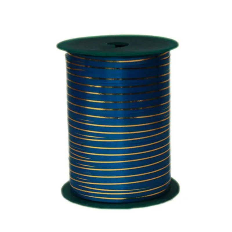 Лента в бобине пластик с золотой полоской, 5ммх225м; Польша