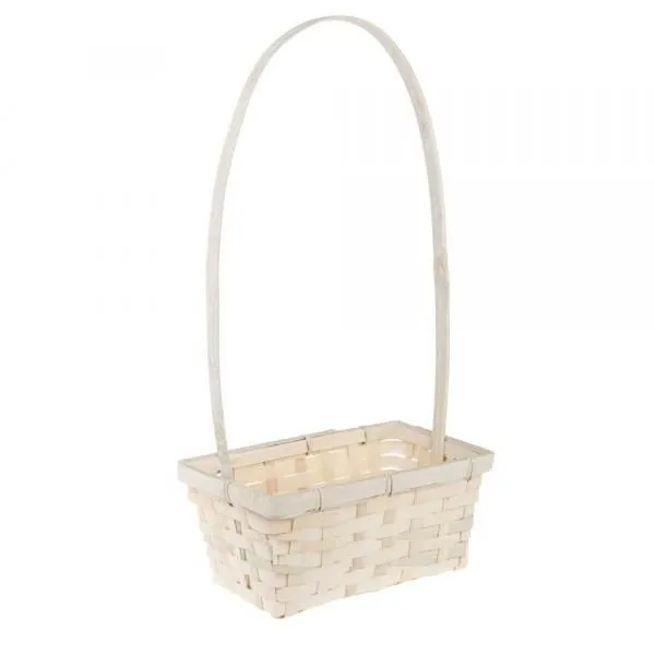 Корзина плетеная (бамбук), белая,  22х11,5xH9см
