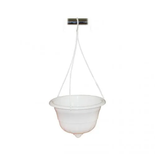 Горшок пластиковый подвесной Грация, белый, 27х19см, 4,5л; Россия