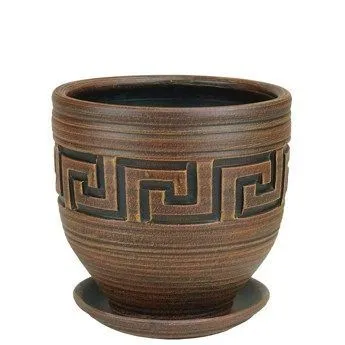 картинка Горшок керамический Меандр коба, шоколадный, 20х21см, 5л;  Россия от магазина Флоранж