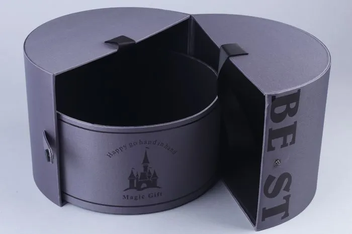 Коробка Цилиндр  WSN-21 с откидными стенками, серая, 25,5х18см; Китай