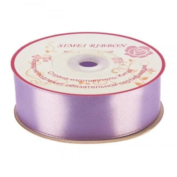 Лента атласная односторонняя, 25ммх22м; Китай