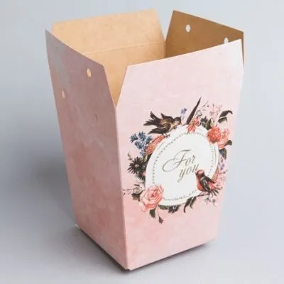 Сумка Плайм 94682  для цветов H150 D120/90 Розовая птица