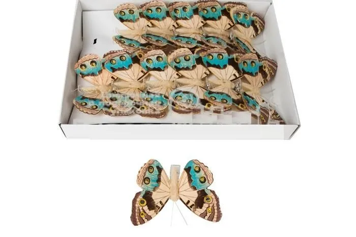 прищепка дерево Бабочка 8 см (уп 12 шт) 