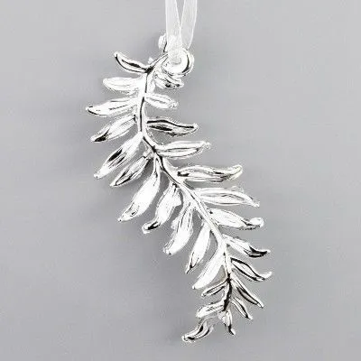 Украшение подвесное Веточка (пластик), 13х5,5см, серебро