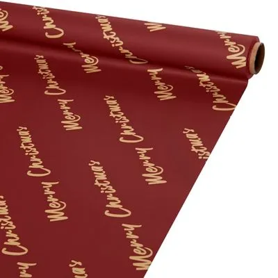 картинка Бумага матовая Merry Christmas 60см/10м, красный; Китай от магазина Флоранж