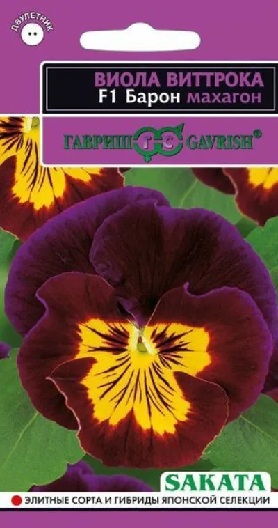 картинка Виола виттрока Барон Махагон F1 (цветной пакет) 5шт; Гавриш от магазина Флоранж