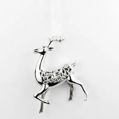 Украшение подвесное Олень (пластик), Н14,5х11,1см, серебро