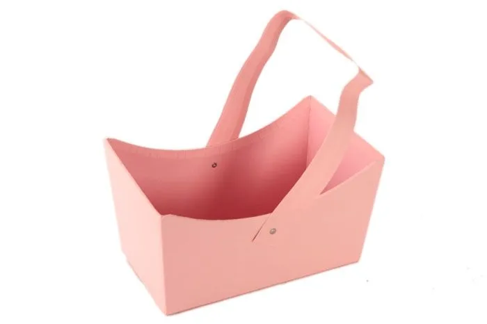 Коробка Лукошко для цветов, розовая, 22х13х12см; Китай