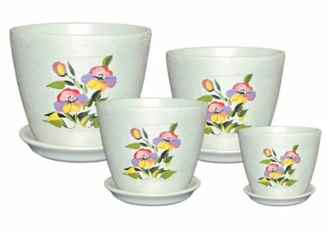 Горшок керамический Миллениум 261574 (1-й из набора), 12х10см, 0,5л; Россия