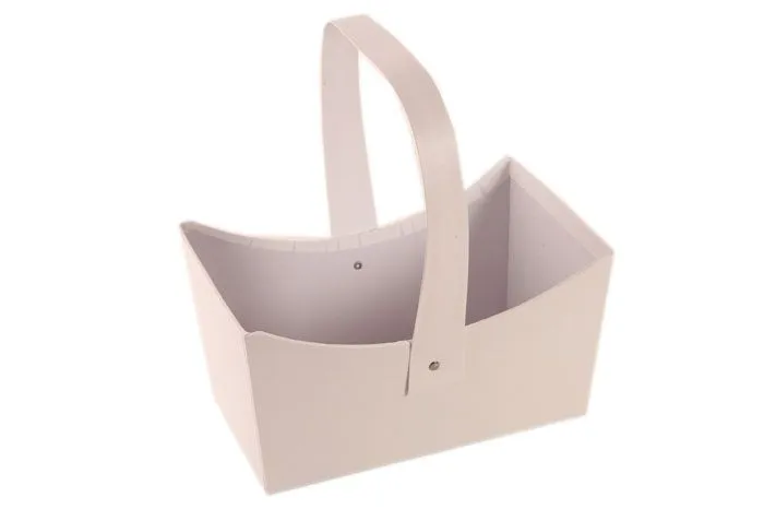 Коробка Лукошко для цветов, белая, 22х13х12см; Китай