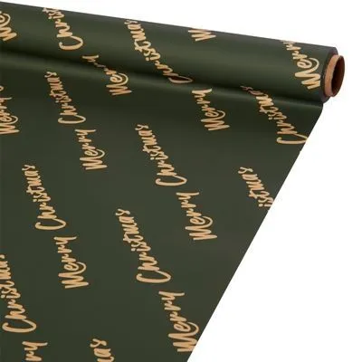 Бумага матовая Merry Christmas 60см/10м, зеленый; Китай