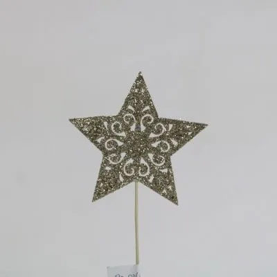 Вставка Звезда с глиттером, 8хH20см, белый