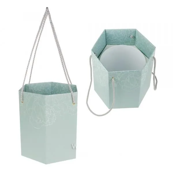 картинка Коробка-ваза с пластиковой вставкой, дымчатая, 20х20х22см; Китай от магазина Флоранж