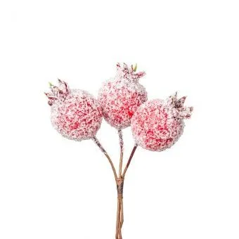 картинка Набор гранат засахаренные на вставке 3шт., D4хH14см, красный от магазина Флоранж