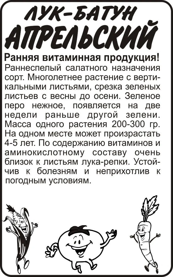 картинка Лук батун Апрельский (белый пакет) 0,5г; Семена Алтая от магазина Флоранж