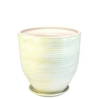 картинка Горшок керамический Эко, бело-золотой, 20х20см,4л; Россия от магазина Флоранж