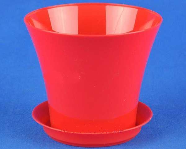 Горшок пластиковый Сити, красный, 11,5х10см, 0,7л; Россия