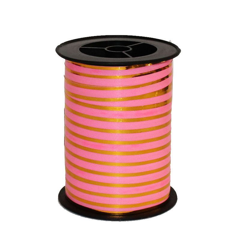 Лента в бобине пластик с золотой полоской, 1смх100м; Польша