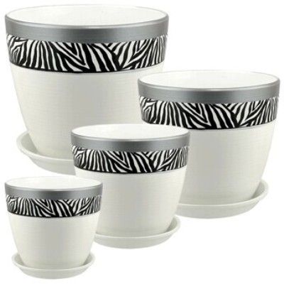 Горшок керамический Бутон Роспись 704309 (4-й из набора) 21х21см, 5,4л; Россия