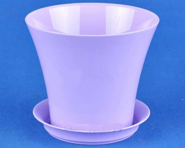 Горшок пластиковый Сити, лавандовый, 11,5х10см, 0,7л; Россия