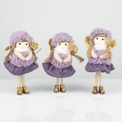 Сувенир Девочка, H14х4х3см, сиреневый