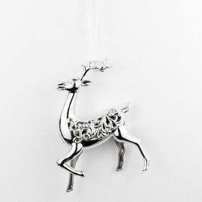 Украшение подвесное Олень (пластик), Н14,5х11,1см, серебро