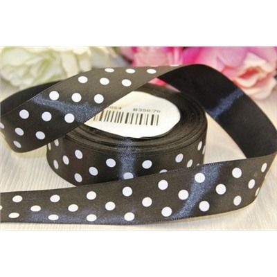 картинка Лента атласная Горох, 25ммх25y; Россия от магазина Флоранж