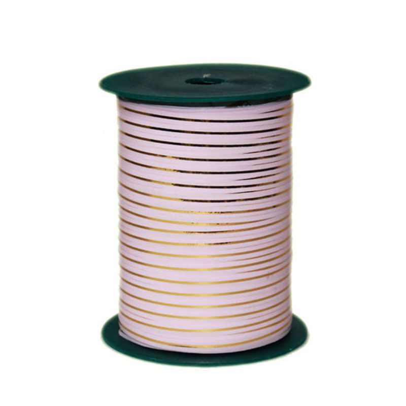 Лента в бобине пластик с золотой полоской, 5ммх225м; Польша