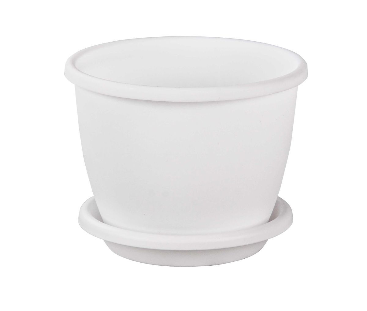 Горшок пластиковый Афина, белый, 17,5х15,5см, 2,2л; Россия