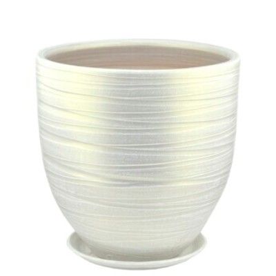 Горшок керамический Модерн бутон, белый, 30х28см, 12л; Россия