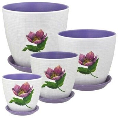 Горшок керамический Бутон Декупаж 680573 (4-й из набора) 21х21см, 5,4л; Россия