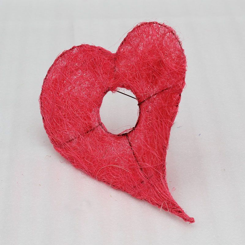 картинка каркас для букета Сердце, сизаль, 28см; Китай от магазина Флоранж