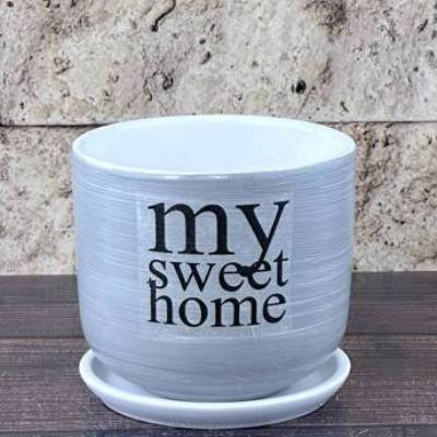 Горшок керамический цилиндр Милый дом 12х10,5см, 0,8л,  Россия