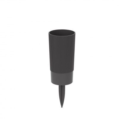 Вазон для цветов пластиковый под срезку Версаль с колышком, графит, 100мм*200мм,1.2л; Россия