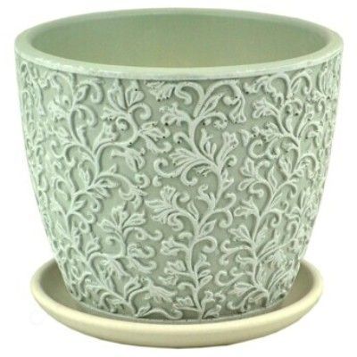 Горшок керамический бутон Орнамент 636174 (3-й из набора), 17х17см, 2,5л; Россия