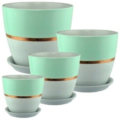 Горшок керамический Бутон Паталь эстет 593736 (4-й из набора), 21х21см, 5,4л; Россия