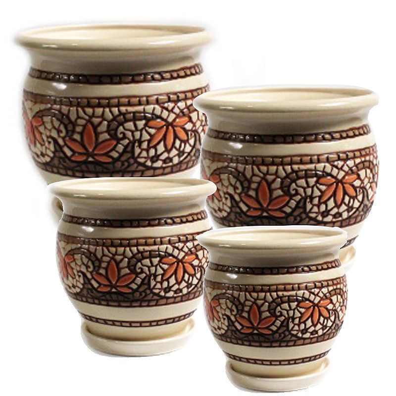 Горшок керамический Мозаика (4-й из набора), 15х12,5см, 1,5л; Россия