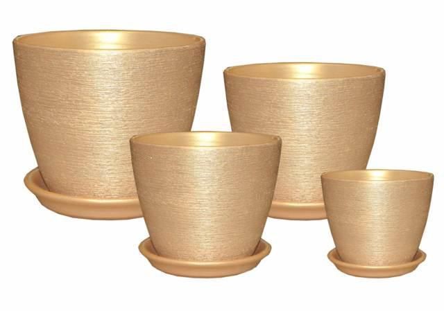 Горшок керамический Кассандра 347834 (3-й из набора), 16х15см, 2л; Россия