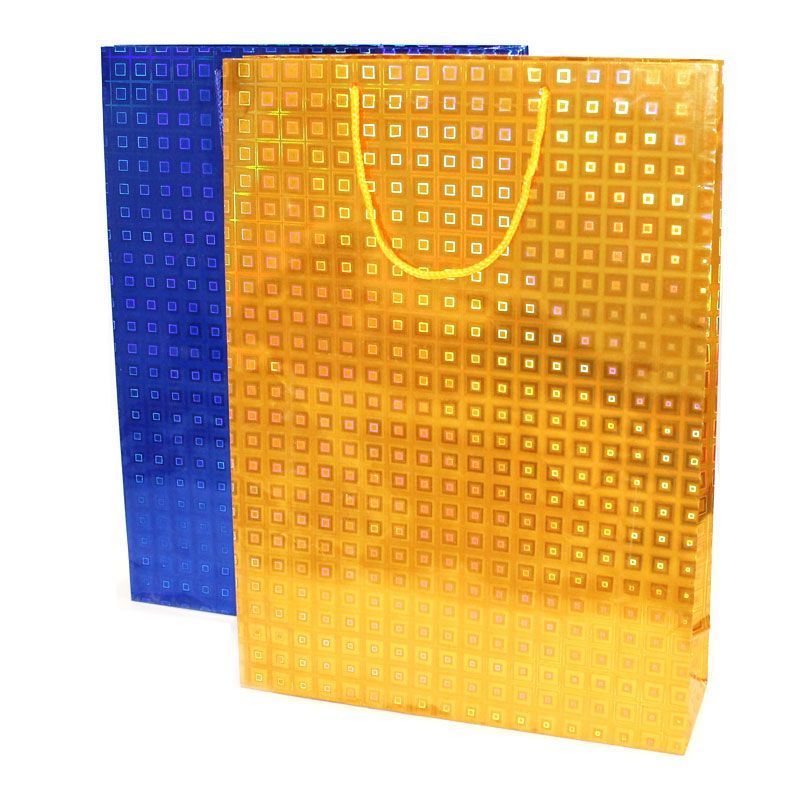 Сумка подарочная голография, 32х42см; Россия