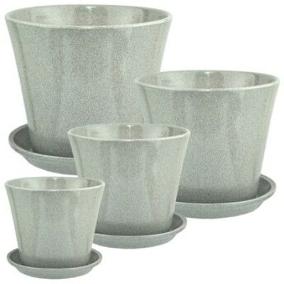 Горшок керамический Глянец элегант камень 675852 (2-й из набора) 13х12см, 0,8л; Россия